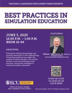 Download the PDF flyer for Best Practices in Simulation Education